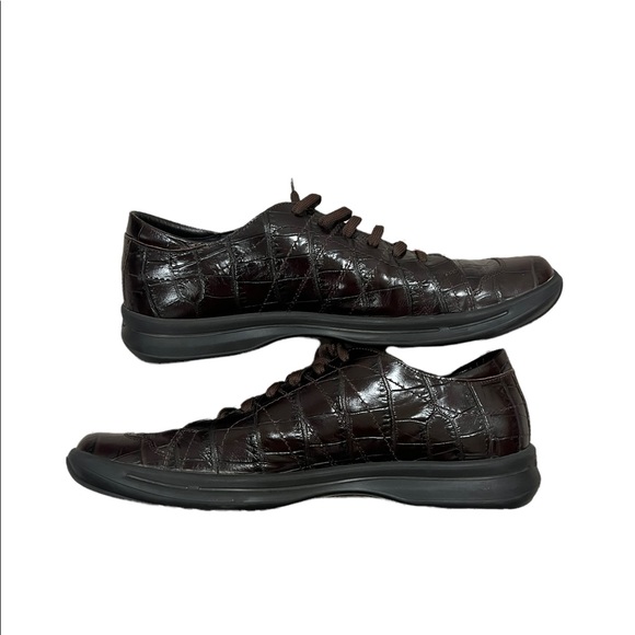 Salvatore Ferraragamo Mens Brown Crocodile Leather Sneakers - Picture 3 of 9